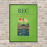 Thumbnail for Recife Guararapes - Gilberto Freyre International Airport REC vertical canvas print - framed - light green background