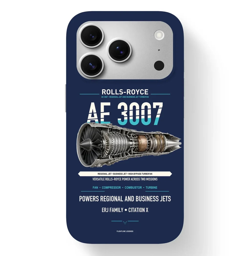 AE 3007 Case design on navy blue iphone case