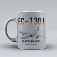 Thumbnail for EC-130J Commando Solo III design on light gray ceramic mug, double-side print