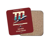 Thumbnail for Boeing 777-300ER design on dark red 1 piece coaster
