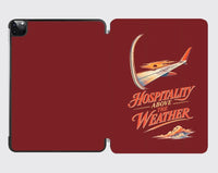 Thumbnail for Hospitality Above The Weather design on dark red ipad tablet case