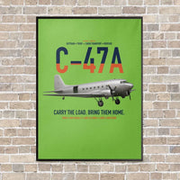 Thumbnail for C-47A Skytrain vertical canvas print - framed - light green background