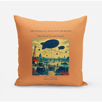 Thumbnail for VINTAGE G4521 - The Barrage Balloon Morning - Designed Pillows design on orange