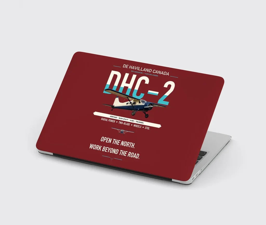 DHC-2 Beaver Mk I design on dark red MacBook case