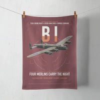 Thumbnail for Avro Lancaster B I design on dark red towel