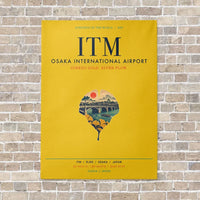 Thumbnail for Osaka International Airport ITM vertical canvas print - no frame - yellow background