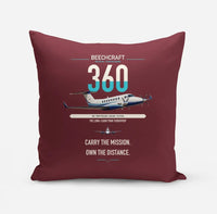 Thumbnail for Beechcraft King Air 360 design on dark red pillow