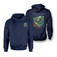 Thumbnail for VINTAGE G4069 - The Atoll Fuel Stop - Double-Side Hoodie design on navyblue double side
