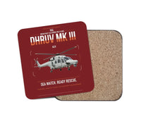Thumbnail for HAL ALH Dhruv Mk III design on dark red 1 piece coaster