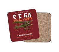 Thumbnail for Royal Aircraft Factory S.E.5a design on dark red 1 piece coaster
