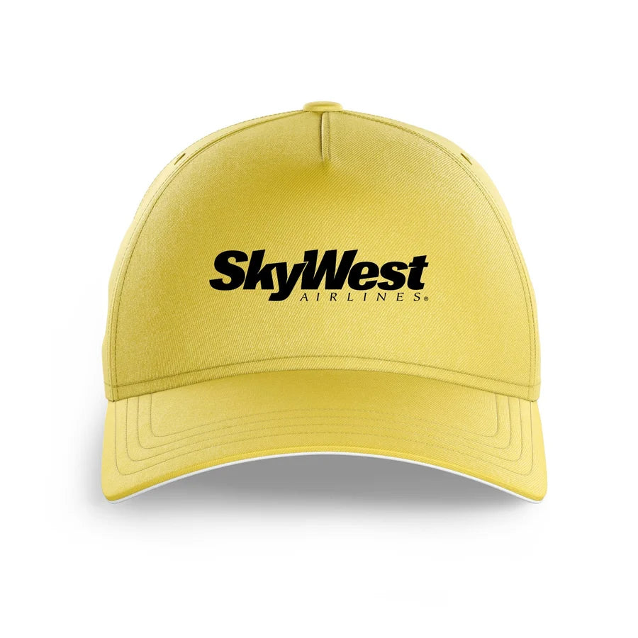 Skywest Airlines logo printed on yellow cap