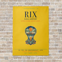Thumbnail for Riga Airport RIX vertical canvas print - no frame - yellow background