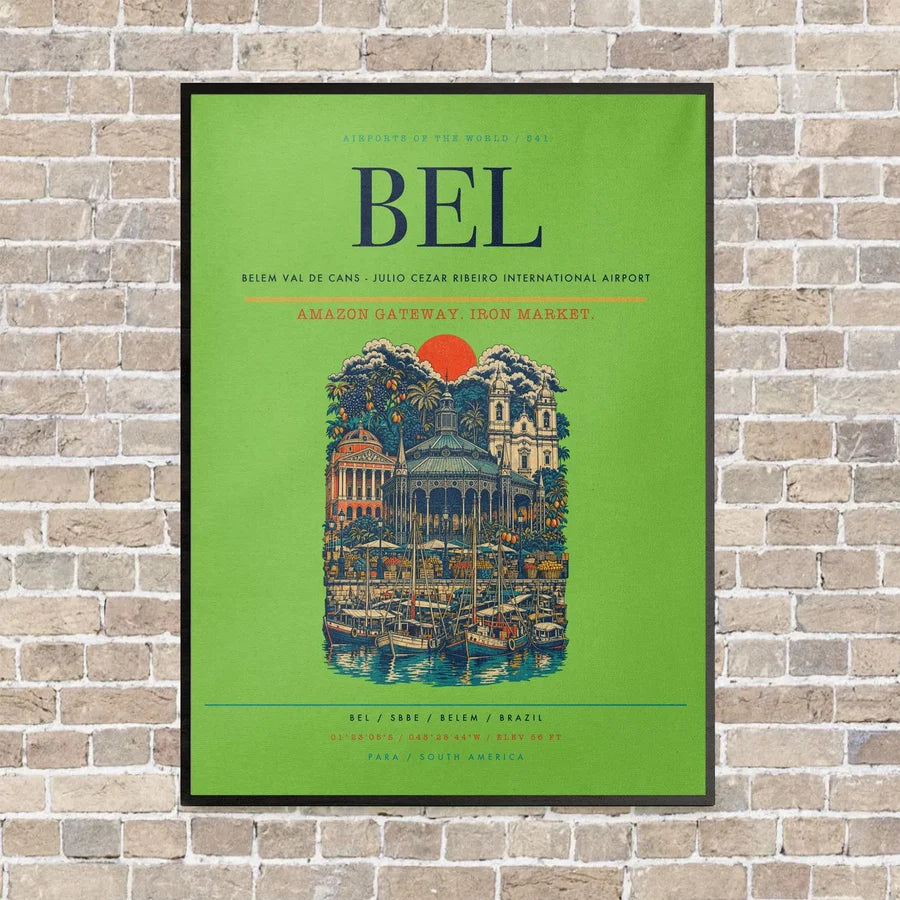 Belem Val de Cans - Julio Cezar Ribeiro International Airport BEL - Canvas Framed - Light Green