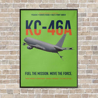 Thumbnail for KC-46A PEGASUS vertical canvas print - framed - light green background