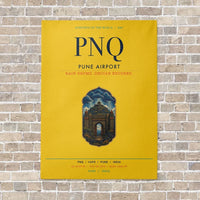 Thumbnail for Pune Airport PNQ vertical canvas print - no frame - yellow background