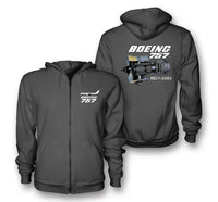 Thumbnail for Boeing 757 & Rolls Royce Engine (RB211) Designed Zipped Hoodies - view 12