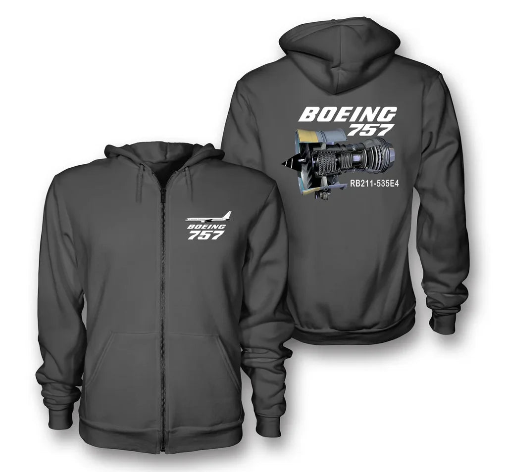 Boeing 757 & Rolls Royce Engine (RB211) Designed Zipped Hoodies - view 12