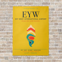 Thumbnail for Key West International Airport EYW vertical canvas print - no frame - yellow background