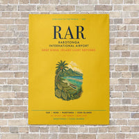 Thumbnail for Rarotonga International Airport RAR vertical canvas print - no frame - yellow background