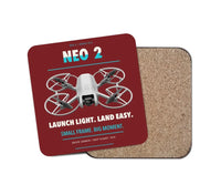 Thumbnail for DJI Neo 2 design on dark red 1 piece coaster