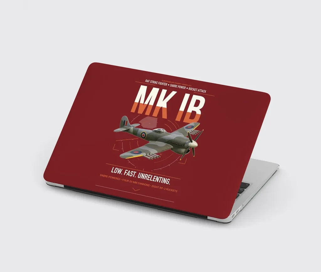 Hawker Typhoon Mk IB design on dark red MacBook case