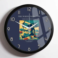 Thumbnail for VINTAGE G4267 - The Wheel Well Nap - Designed Wall Clocks design on navyblue framed