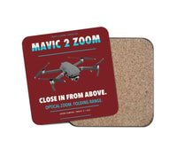 Thumbnail for DJI Mavic 2 Zoom design on dark red 1 piece coaster