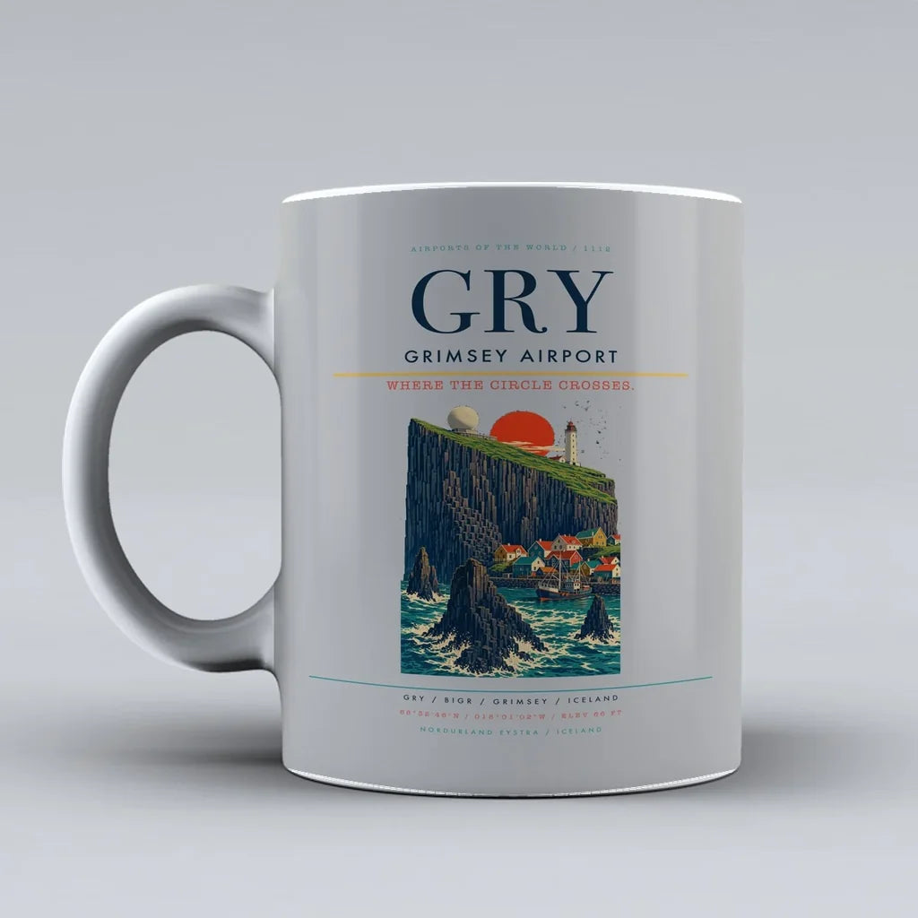 Grimsey Airport GRY Mug - Light Gray