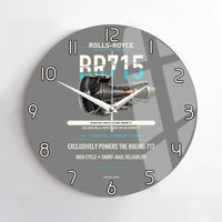 Thumbnail for BR715 design on gray no frame wall clock