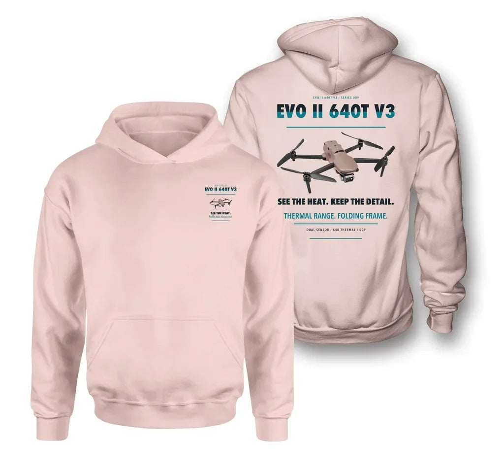 Autel EVO II Dual 640T V3 design on pink hoodie