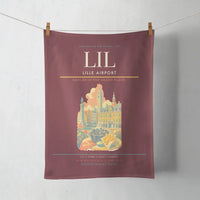 Thumbnail for Lille Airport (LIL) design on dark red towel