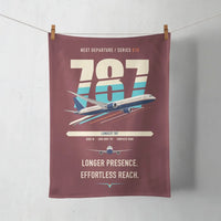 Thumbnail for Boeing 787-10 Dreamliner design on dark red towel