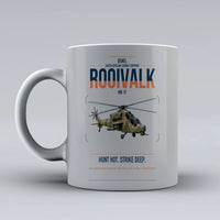 Thumbnail for Denel Rooivalk Mk 1F design on light gray ceramic mug, double-side print