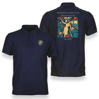 Thumbnail for VINTAGE G4515 - The Hospital Flight South - Double-Side Polo T-Shirt design on navyblue