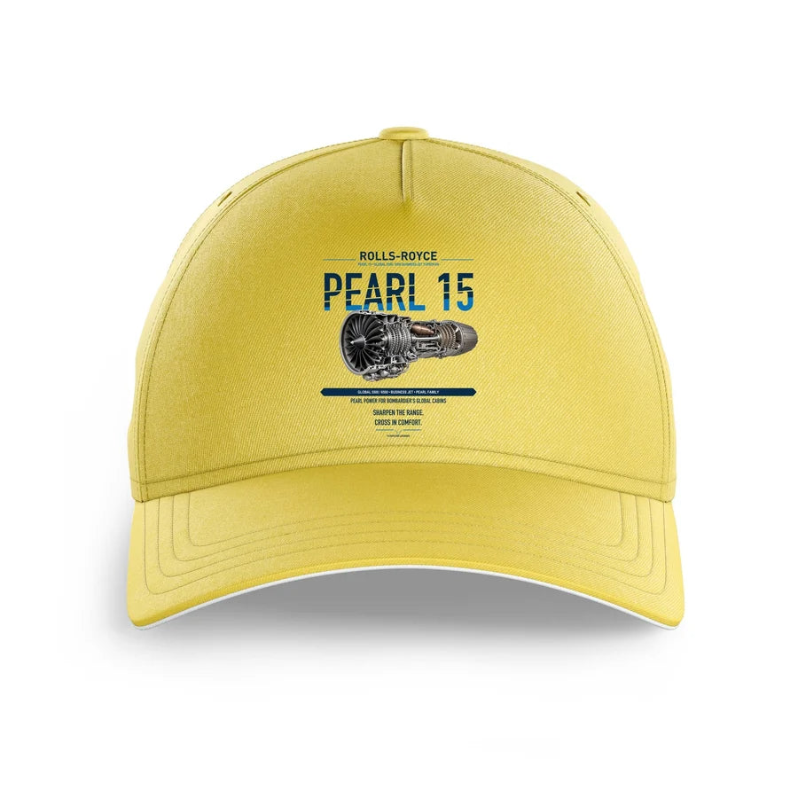 PEARL 15 design on yellow printed hat