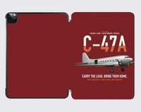 Thumbnail for C-47A Skytrain design on dark red ipad tablet case
