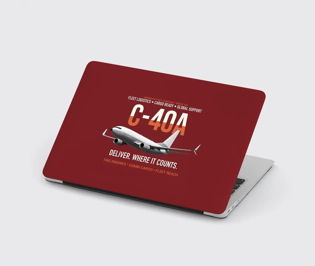 C-40A Clipper Fleet Logistics Ready design on dark red MacBook case