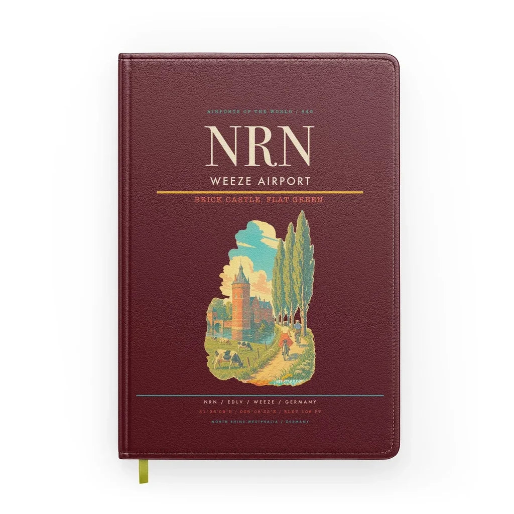 Weeze Airport (NRN) design on dark red notebook