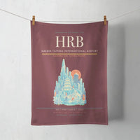 Thumbnail for Harbin Taiping International Airport (HRB) design on dark red towel