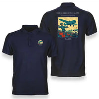 Thumbnail for VINTAGE G4396 - The Scarecrow Salute - Double-Side Polo T-Shirt design on navyblue