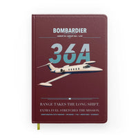 Thumbnail for Bombardier Learjet 36A design on dark red notebook