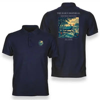 Thumbnail for VINTAGE G4531 - The Dawn Dispersal - Double-Side Polo T-Shirt design on navyblue