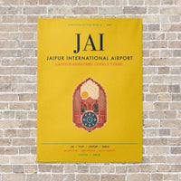 Thumbnail for Jaipur International Airport JAI vertical canvas print - no frame - yellow background