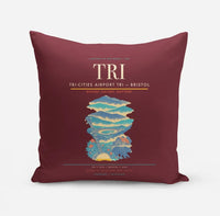 Thumbnail for Tri-Cities Airport (TRI) design on dark red pillow