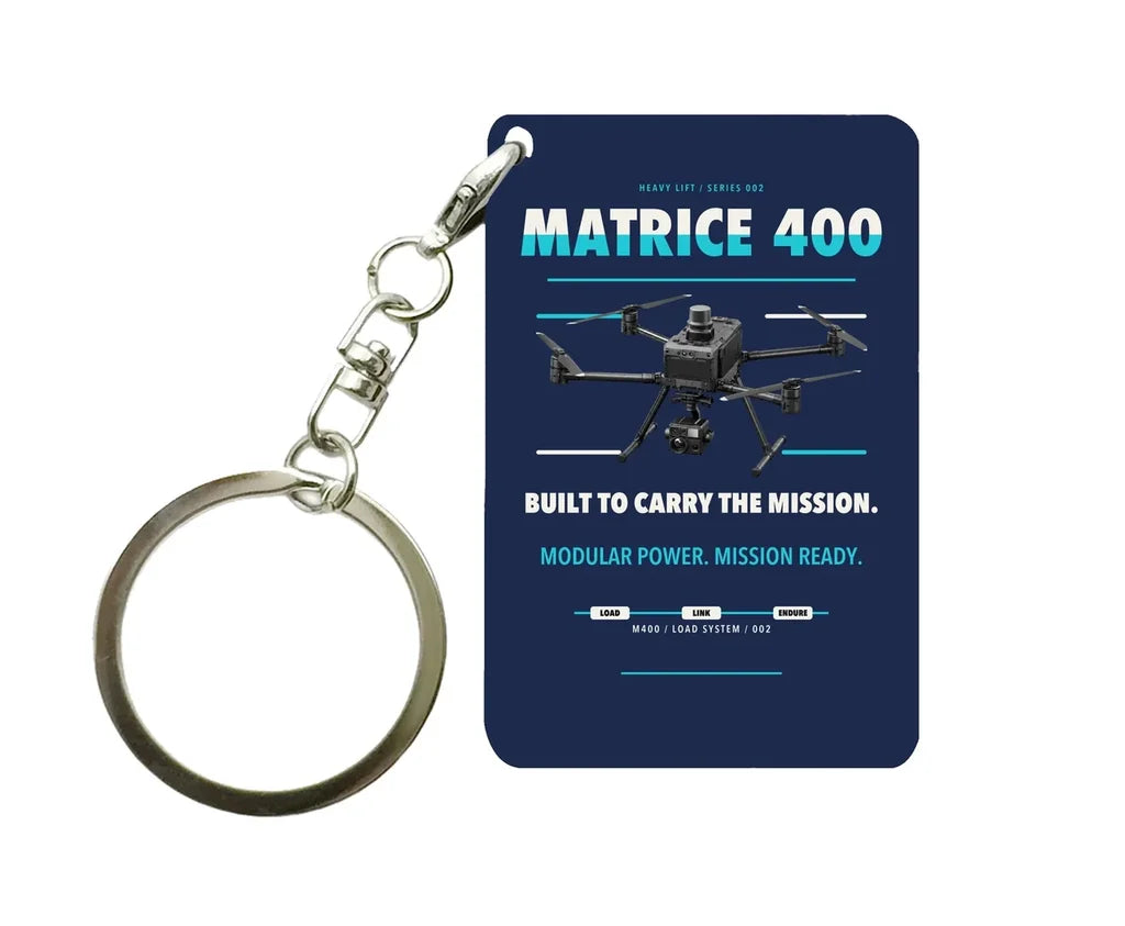 DJI Matrice 400 Key Chain design on navy blue key chain