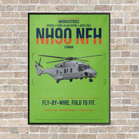 Thumbnail for NHIndustries NH90 NFH Caïman vertical canvas print - framed - light green background