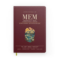 Thumbnail for Frederick W. Smith International Airport Memphis (MEM) design on dark red notebook