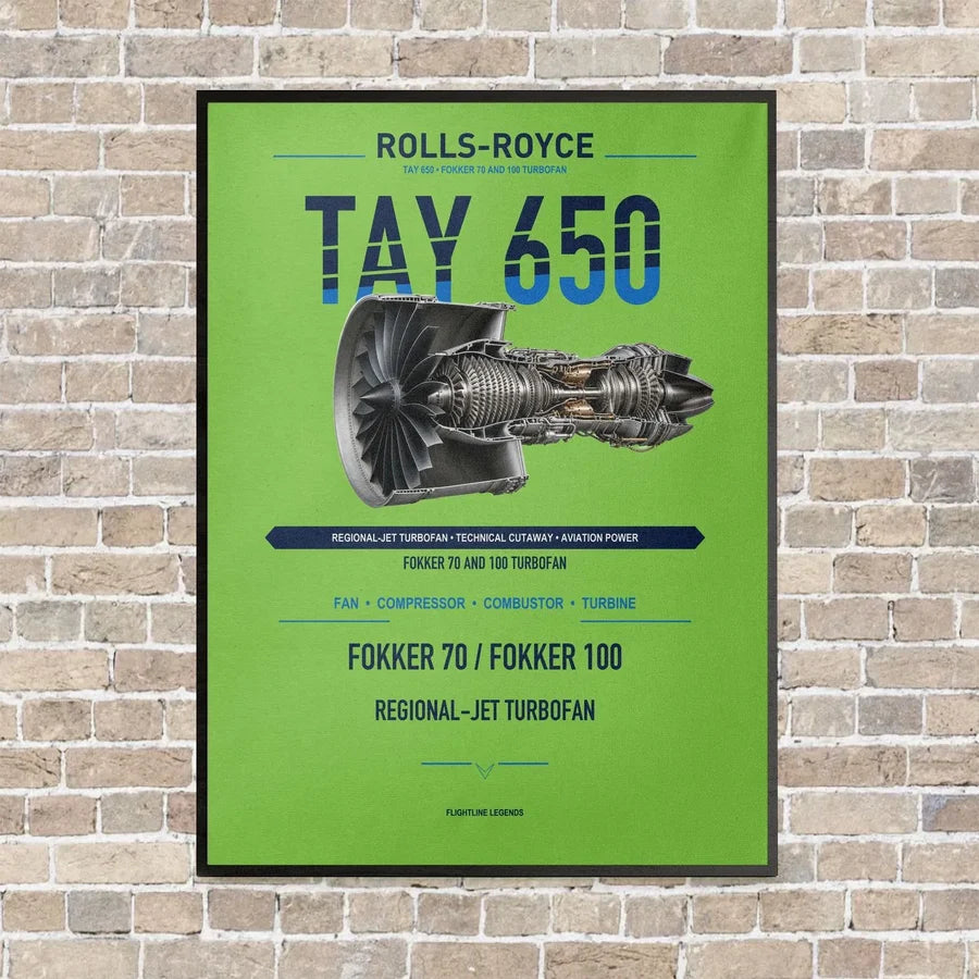 TAY 650 vertical canvas print - framed - light green background