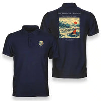 Thumbnail for VINTAGE G4350 - The Reindeer Crossing - Double-Side Polo T-Shirt design on navyblue