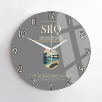 Thumbnail for Sarasota Bradenton International Airport (SRQ) design on gray no frame wall clock